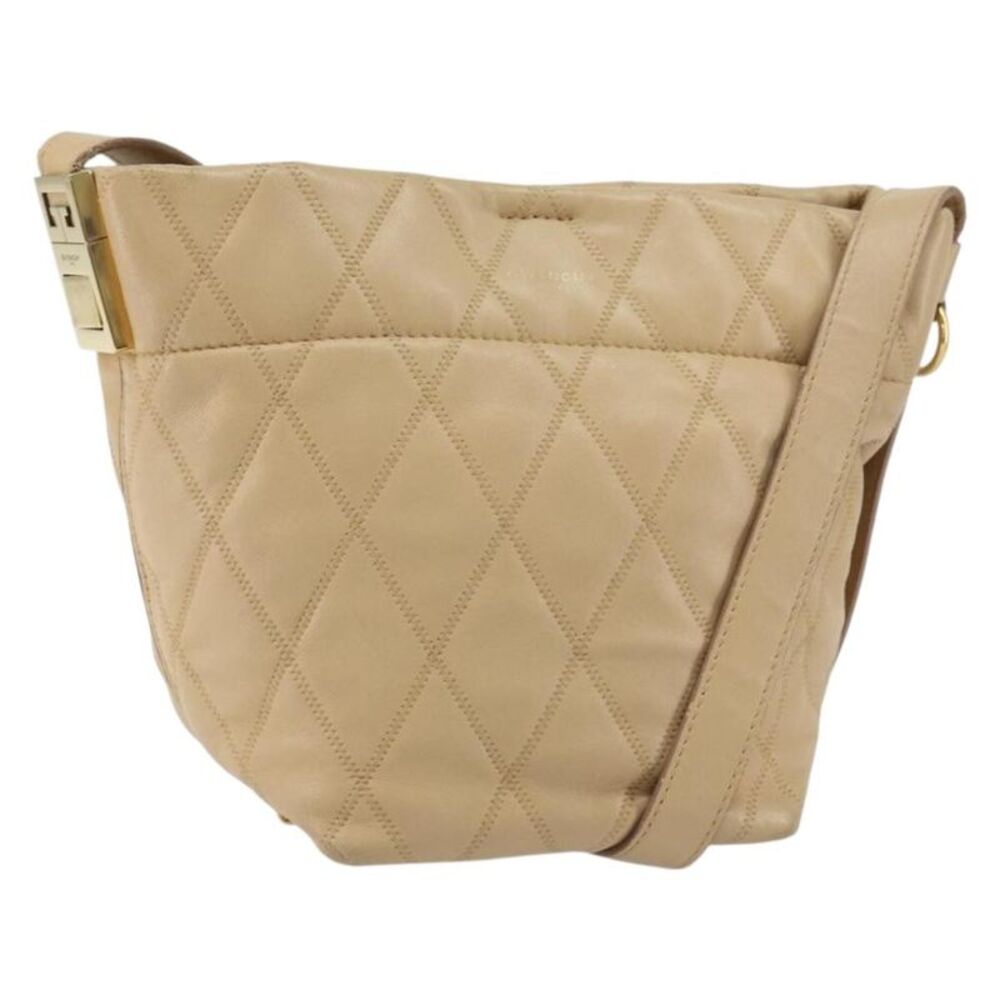 Givenchy Gv Bucket Quilted Leather Beige Leather Shoulder Bag Bag